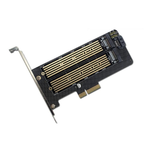 Scheda Adattatore M.2 NVMe e NGFF SSD A Doppio Protocollo su PCI Express M.2 con MKey BKey