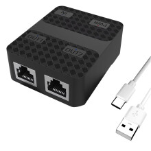 Ethernetkabelsplitter 1 Naar 2 1000 Mbps Internetkabelsplitter 1 in 2 Uit Hoge Snelheid Gigabit Netwerksplitter Zwart