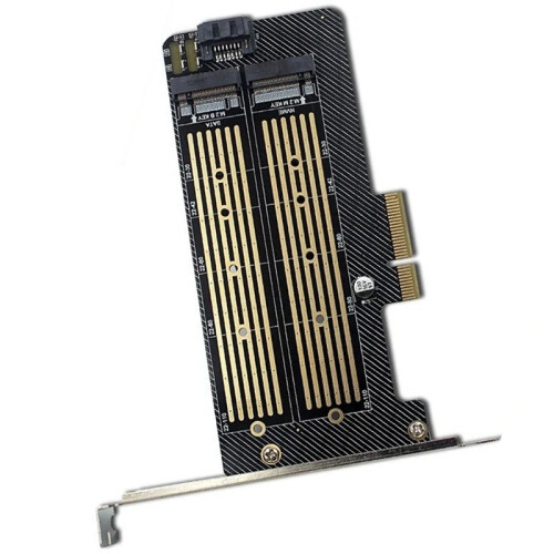 Scheda Adattatore M.2 NVMe e NGFF SSD A Doppio Protocollo su PCI Express M.2 con MKey BKey 1