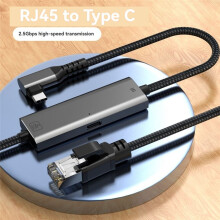 2500 Mbit/S Ethernet-Gigabit-Adapter Typ C auf RJ45-Netzwerkkarte 2,5 G 90 Grad Rechtwinkliger Gigabit-Ethernet-Konverter C