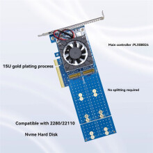PCIe 4.0 to NVME PLX88024 4-Bit Expansion Card PCIe 4.0 Nvme X8 M.2 Hard Disk Expansion Card Free Splitting