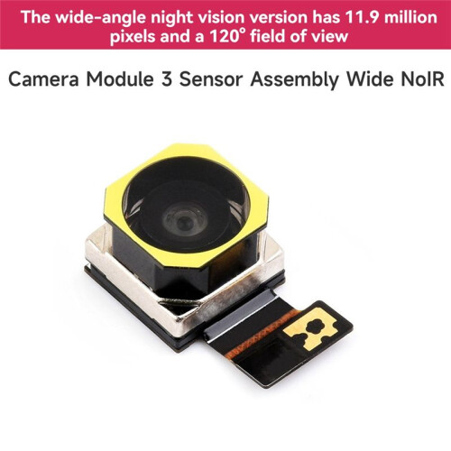 For Raspberry Pi IMX708 Wide Camera Module 3 Sensor Assembly NoIR Versions 11.9MP 120 FOV Auto Focus for Raspberry Pi 1