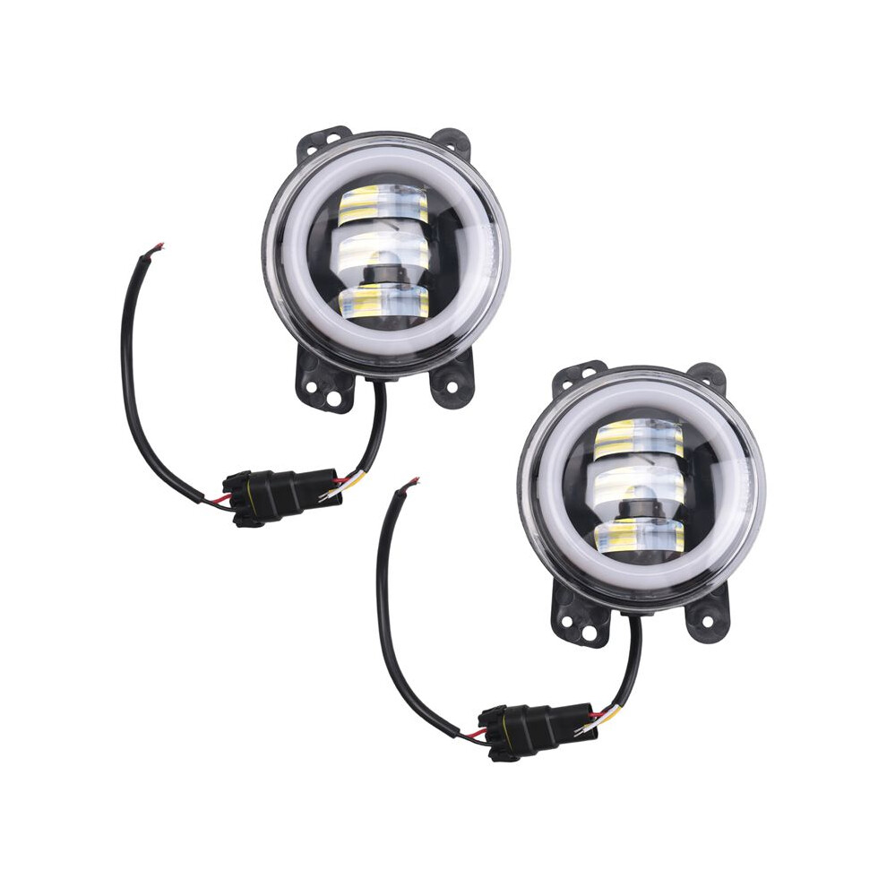 2Pcs 4Inch Led Fog Lights Halo Ring Drl Off Road Fog Lamp For Jk Tj Lj Journey 4713298685052