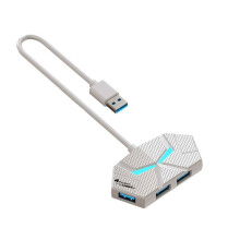 4 USB 3.0 HUB USB-Dockingstation USB-Splitter-Adapter 5 Gbit/S Hochgeschwindigkeitsübertragung PD-Stromversorgung Weiß