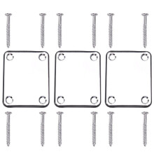 3PCS Heavy Duty Steel Rectangle Neck Plate 4-Hole Neck Joint Board for Guitar Bass