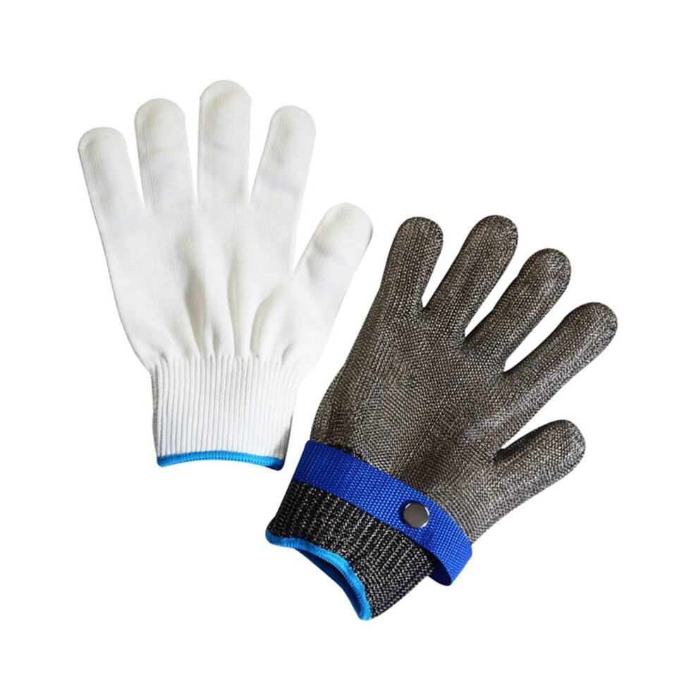 2Pcs Grey Safety Work Gloves, 23.5Cm/9.3In, Anti-Cut & Scratch Resistant 7611370926406