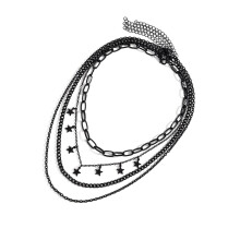 Collier accrocheur étoile/lune noire pour les personnes-Étoile