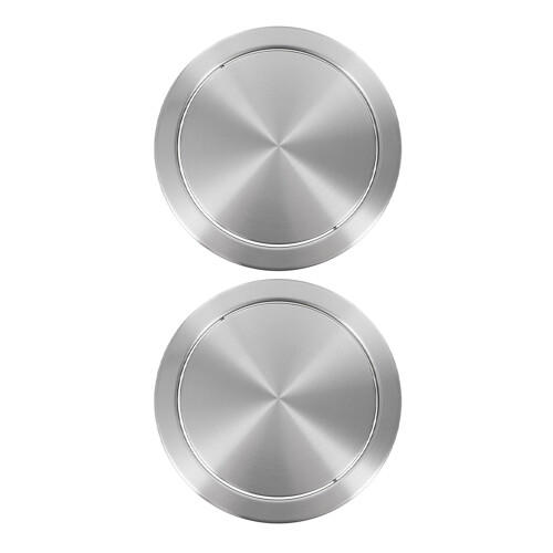 4Stk Abfalleimer Klappdeckel Küchen Einbau Silber