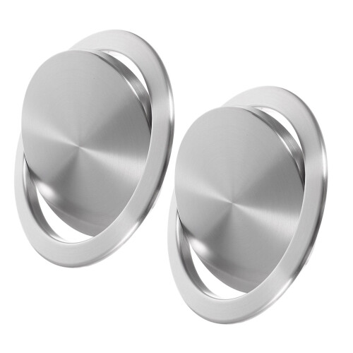 4Stk Abfalleimer Klappdeckel Küchen Einbau Silber 2