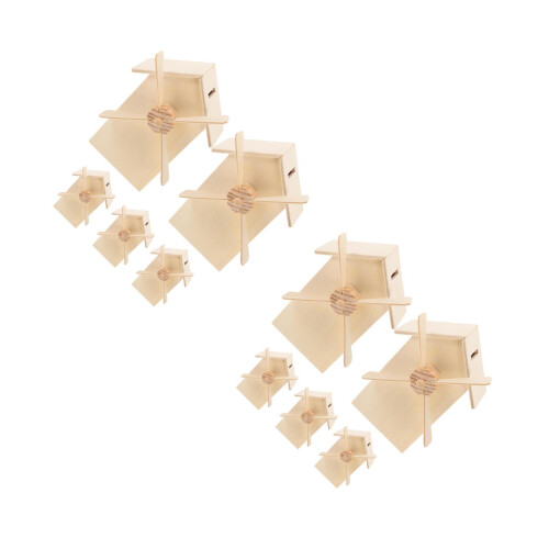 10Stk Holz Windmühlen Design Unbemalt Kinder Bastelset 2