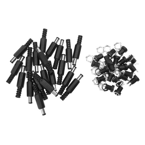 20Paren Microfoon Plug Audio Socket Connector Zwart Kunststof 2