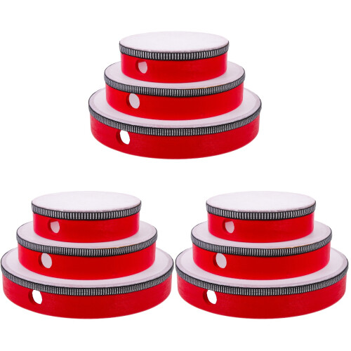 9St Handtrommel Kind Speelgoed Rood, Interactieve Muzikale Handbel 1