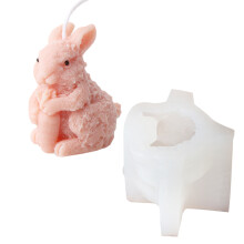 Moule en Silicone Flexible 3D lapin-Carr grignotant un lapin