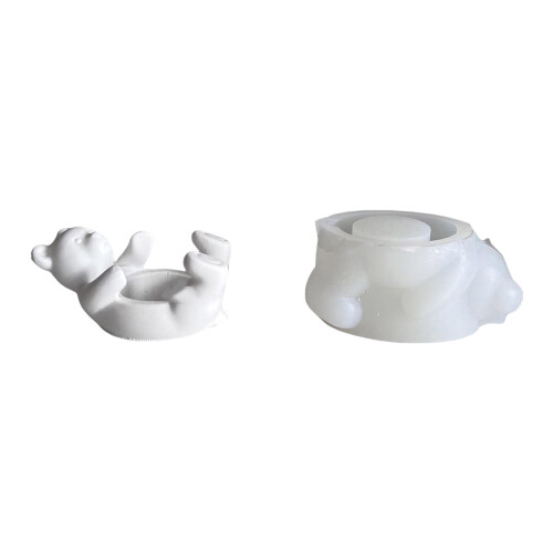 Moules de support de bougie en forme d'ours,-embrasser un ours