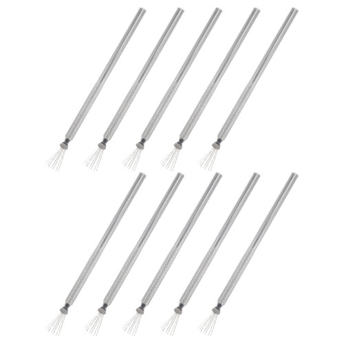20Pz Nail Art Acciaio Manicure Argento