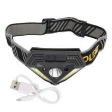 Lampada frontale ricaricabile con sensore di movimento, doppia striscia LED super luminosa per campeggio, escursionismo, corsa, pesca e caccia