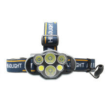 Lampada frontale ricaricabile ad alta luminosità, super luminosa, con 8 LED, impermeabile IPX6, ideale per attività all'aperto come corsa e caccia.