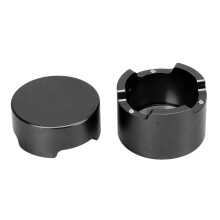 Runder Aluminiumlegierung Pool Cue Kreideboxenhalter – Durchmesser 3,2 cm, Schwarz