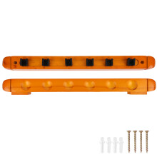 Billiard Cue Rack For Game Room, Solid Wood Wall Mounted Pool Cue Organizer Classic Finish Space Saving Design, 6 Cue Safe Storage Elevates Sticks For