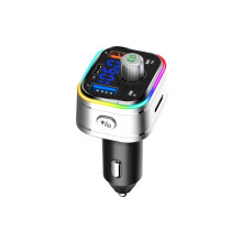 Dynamic Bass Boost Bluetooth FM Transmitter For Car, Fast Charging Wireless Radio Adapter With HiFi Sound Quality, Support USB Drive & MP3 Music