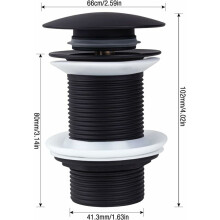 Bonde de vidange escamotable pour baignoire îlot, construction robuste en cuivre et laiton massif, étanche grâce à son joint en silicone épais,