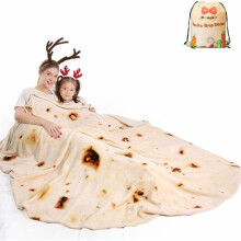Funny And Cute Burritos Tortilla Blanket, Soft And Warm Flannel Fleece Blanket With Multi-functional Tortilla Blankets Design, Easy Care For