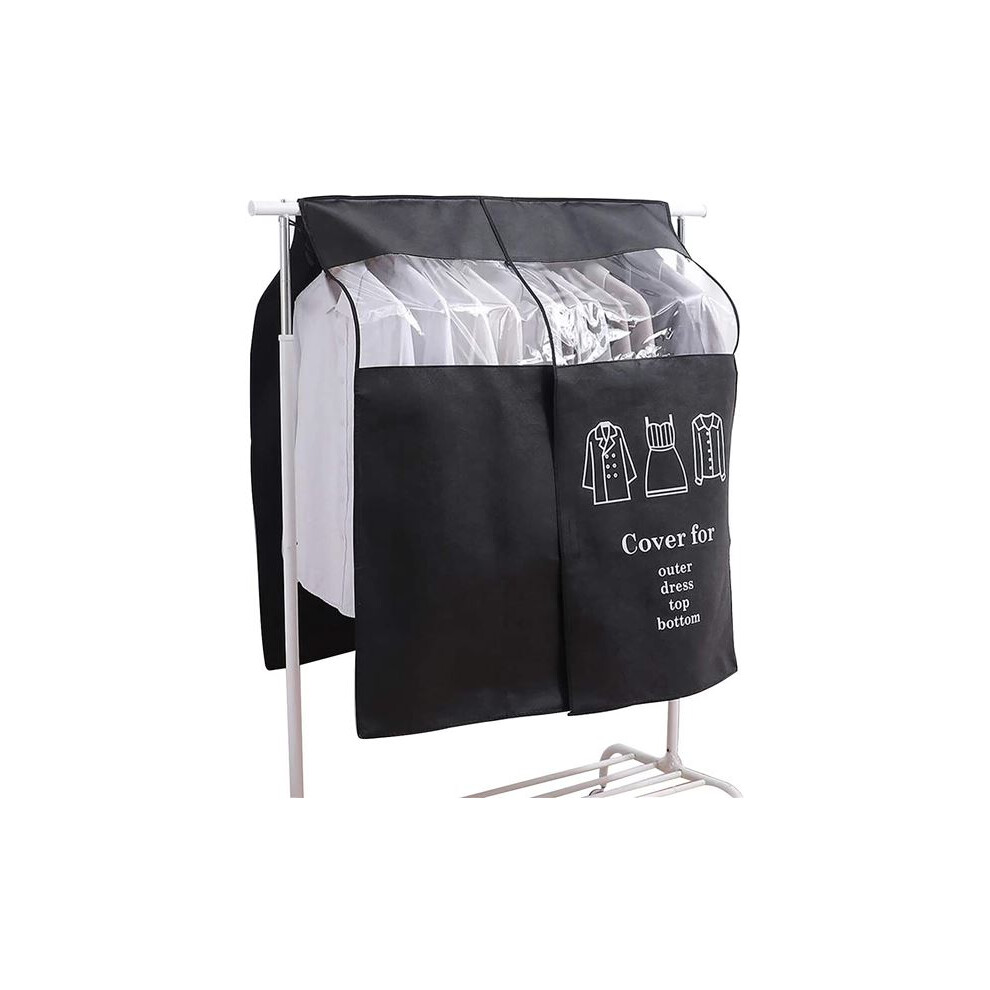 Nonwoven Fabric Clear Hanging Garment Bags, Water Resistant Tear-Resistant Material For Wardrobe Storage, Breathable Dust Cover With Extended Size 9340959482825