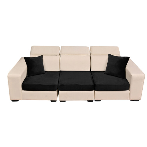Pack of 5 Universals Elastic Sofa Cover Set with Quick-Black