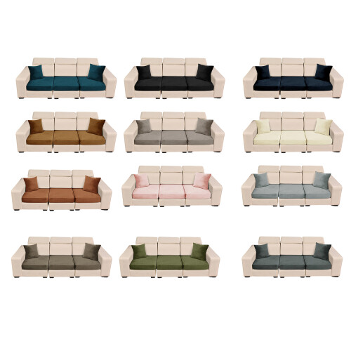 Pack of 5 Universals Elastic Sofa Cover Set with Quick-Black 1