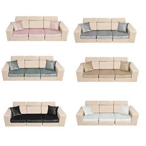 Multiple Color 3 Sofa Cover 2 Pillow Cover Set-champagne 1