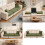 Set mit 3 elastischen Sofaschonern und 2 Kissenbezügen für-Sekt 3