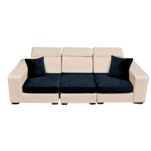 3pcs Stretch Sofa Cover and 2pcs Pillow Cover-Navy blue