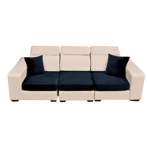 3pcs Stretch Sofa Cover and 2pcs Pillow Cover-Navy blue