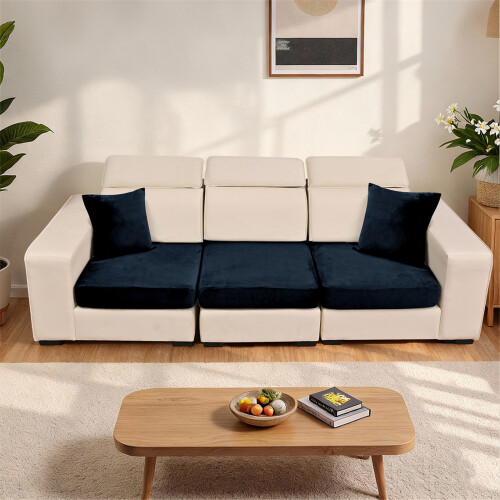 Pack of 5 Universals Elastic Sofa Cover Set with Quick-Black 2