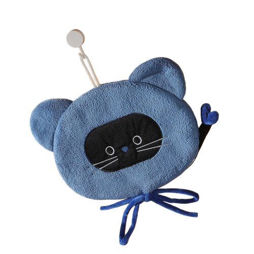 Chats absorbants vigoureux de serviette de main d'ouatine-Bleu