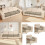 T Shape Stitching Jacquard Sofa Cover Prevents Wrinkles-White 3