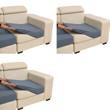 T Shape Stitching Jacquard Sofa Cover Prevents-Dark Grey