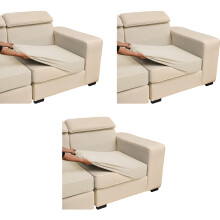 Elastische jacquard bankhoes met T-vormige stiksels-Wit