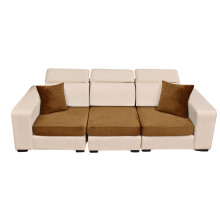 Set mit 3 elastischen Sofaschonern und 2 Kissenbezügen für-Gelb