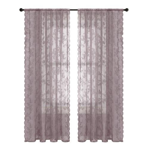 2Pcs Multifunctional Lace Sheer-dirty pink W150cm L250cm
