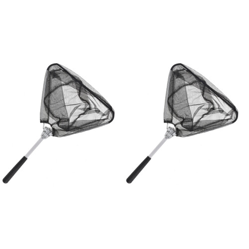 2Pz Rete Pesca Multiuso Pieghevole in Alluminio Nero Per Pesca A Mosca 1