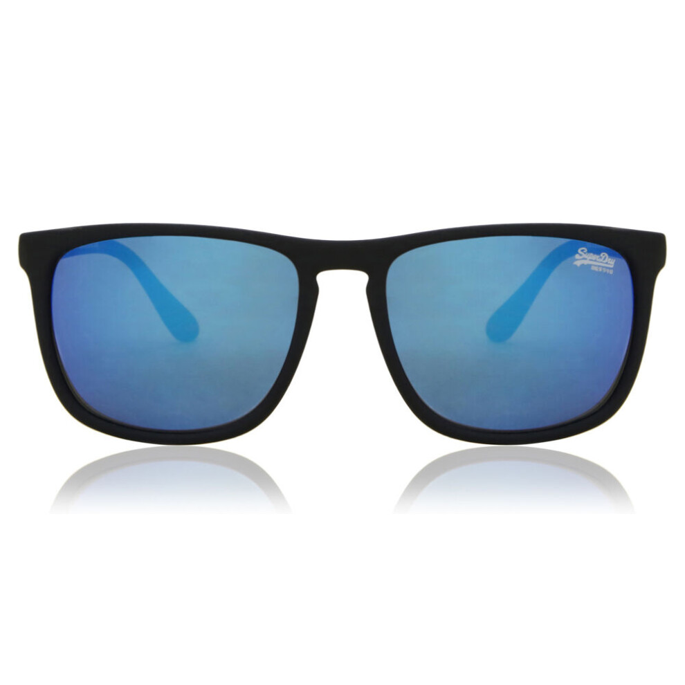 Superdry Sunglasses Shockwave 187 Rubberised Black / Blue Violet Mirror Blue,Black