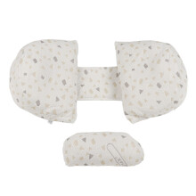 Ergonomic Gray Maternity Body Pillow – U-Shaped Floral Sleep Support