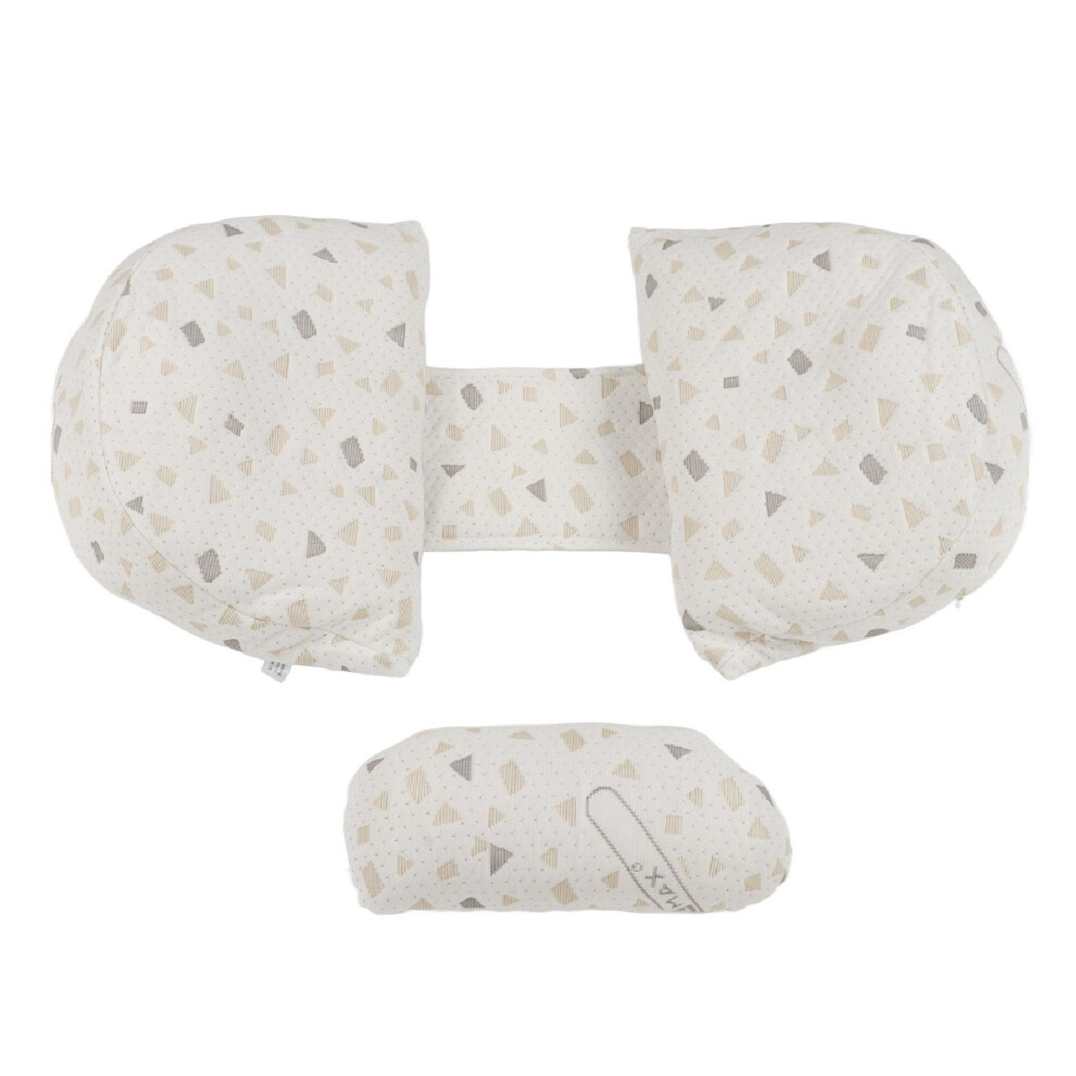 Ergonomic Gray Maternity Body Pillow – U-Shaped Floral Sleep Support