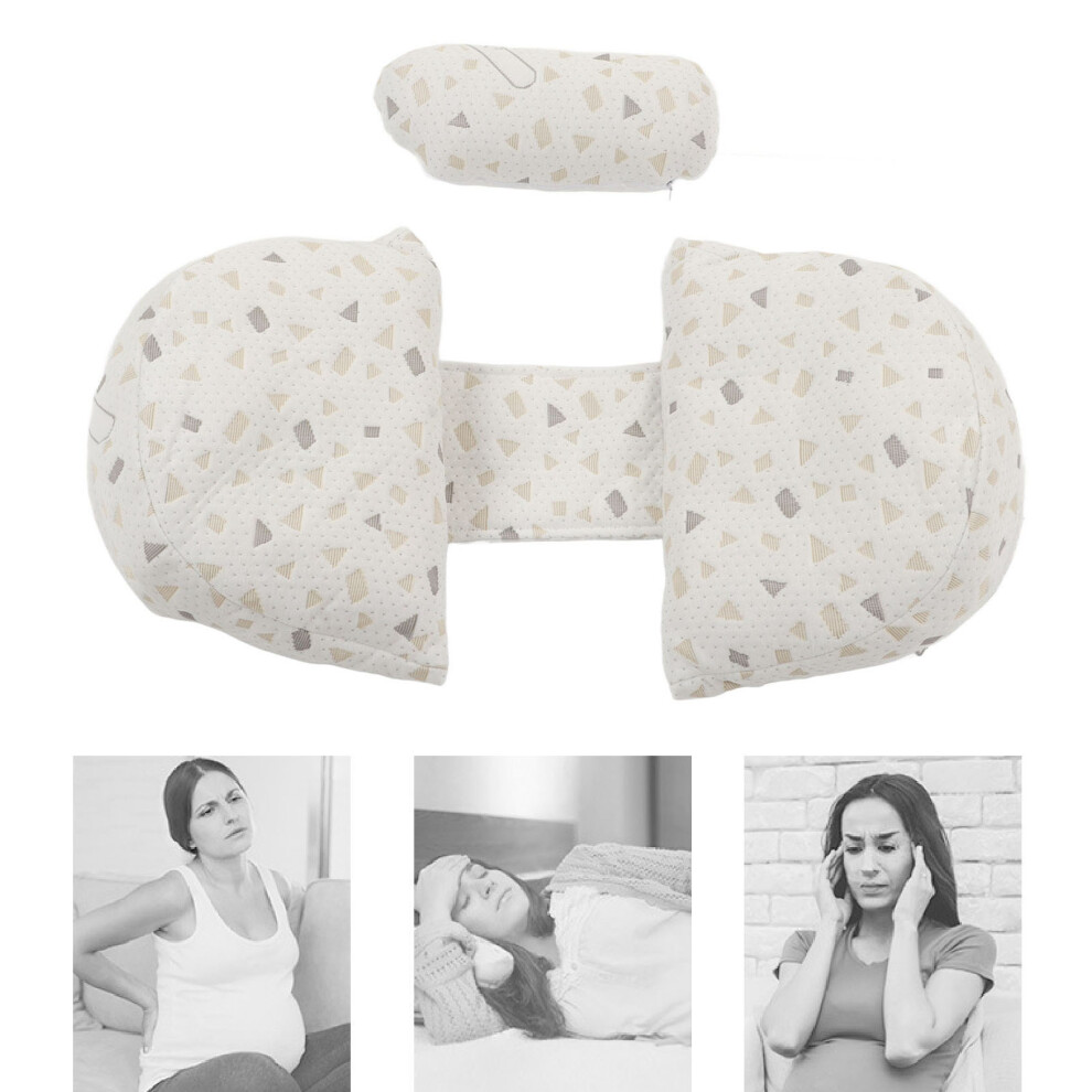 U Shaped Pregnancy Pillow Supportive Maternity Wedge With Floral Print Gray