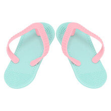 2 Stück Flip Flop Silikon Beißspielzeug für Babys Cyan, Beruhigt & Lindert Schmerzen