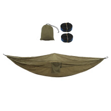 Lightweight Outdoor Hammock with Mosquito Net, Durable Nylon Material Spacious Design for Camping Backpacking and Hiking, Quick Setup Hammock with Adj