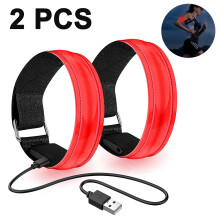 Luzes de segurança recarregáveis GlowSafe, pulseiras LED refletoras para aventuras ao ar livre.
