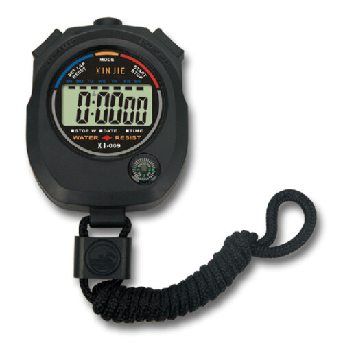 Professional Multi-Function Digital Sport Stopwatch Timer, Schwarz, 1/100 Second Split Timing With Date Time Alarm, Ergonomically Designed For Comfort