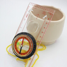Portable Map Compass, Lightweight Outdoor Gear for Hiking, Camping, Orienteering, Boating, Scouting (Clear Plastic Base)